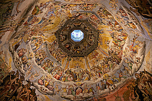 壁画,穹顶,佛罗伦萨,托斯卡纳,意大利,欧洲