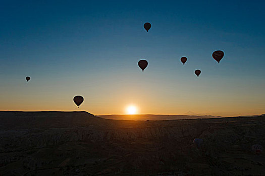 航拍,热气球,卡帕多西亚,中安那托利亚,土耳其