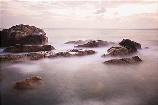 岩石,岸边,海滩