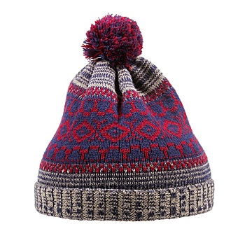 编织,毛织品,冬天,帽子,绒球,隔绝,白色背景
