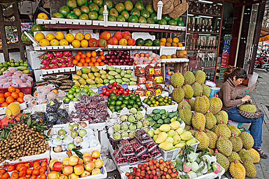 水果,市场货摊,河内,越南
