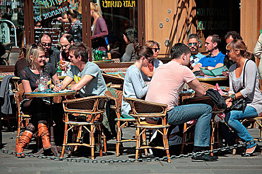 法国,巴黎,街边咖啡厅