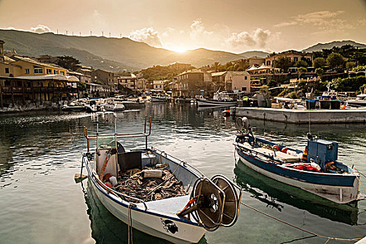 渔船,传统,港口,科西嘉岛,法国