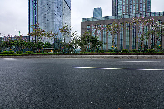 广州高楼大厦路面背景