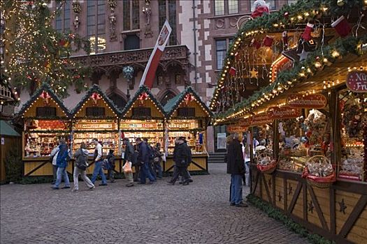 圣诞市场,法兰克福,黑森州,德国,欧洲