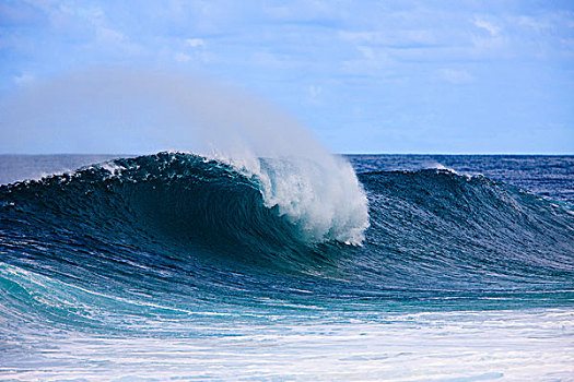 碎波,太平洋,威美亚湾,北岸,夏威夷