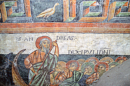 意大利,奥斯塔谷,高校,绘画,11世纪,耶稣,门徒,湖