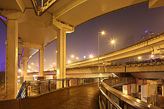 上海城市交通夜景