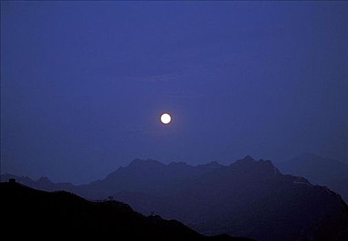 月出,十月,2001年,长城,金山岭,中国,亚洲