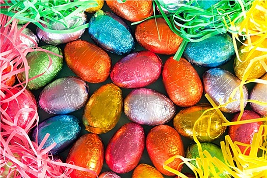 彩色,复活节彩蛋,草
