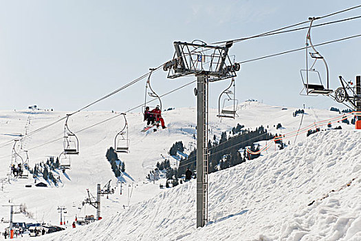 滑雪,骑,滑雪缆车,滑雪胜地