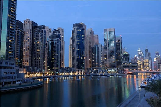 迪拜,码头,傍晚