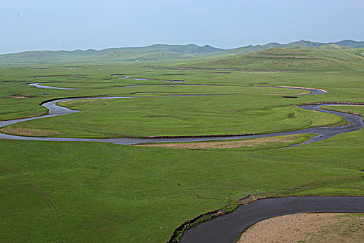 草原,山谷,河流