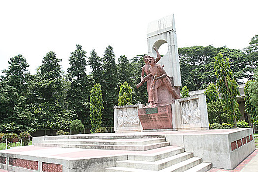 雕塑,纪念,释放,战争,大学,孟加拉,七月,2007年
