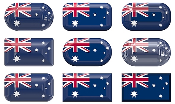 玻璃,扣,旗帜,澳大利亚