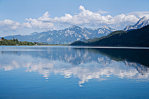 湖,靠近,上巴伐利亚,巴伐利亚,德国,欧洲