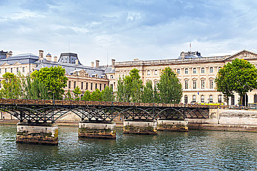 艺术桥,桥,上方,塞纳河,巴黎,法国