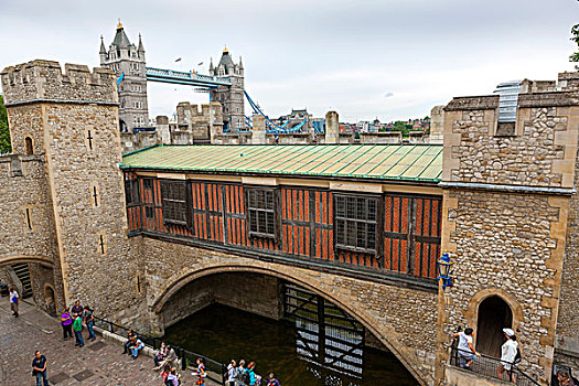 墙壁,伦敦塔,塔桥,背景