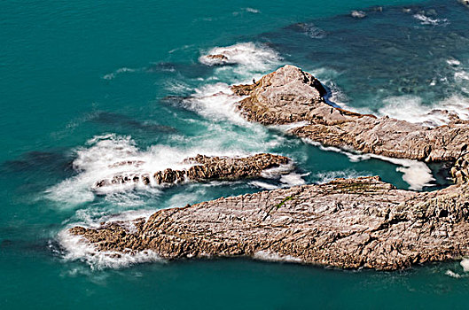 岩石构造,海洋,海浪,新,普利茅斯,北岛,新西兰