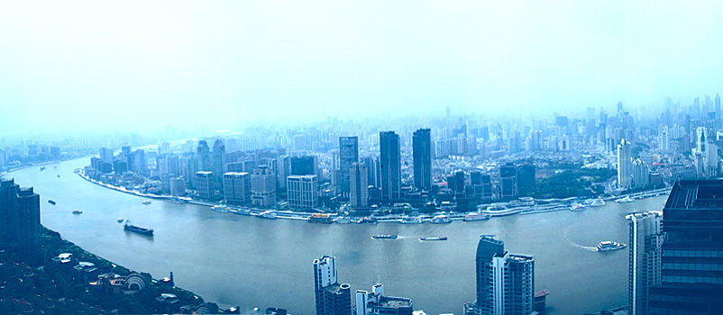 全景,上海,航拍