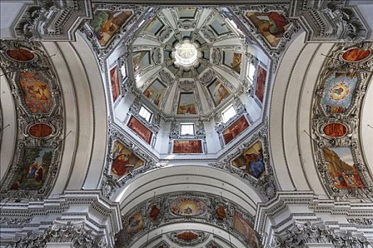 内景,穹顶,大教堂,萨尔茨堡,奥地利,欧洲