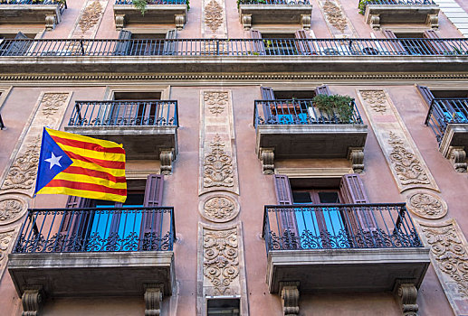 旗帜,新生,地区,加泰罗尼亚,巴塞罗那,西班牙