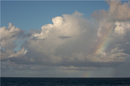 生动,云,上方,热带,海岸线,考艾岛,夏威夷