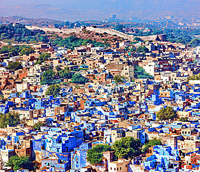 蓝色,城市,拉贾斯坦邦,印度