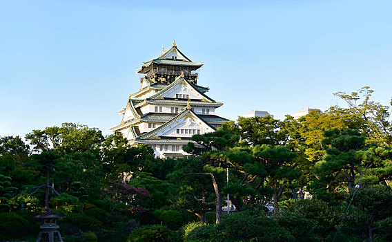 日本大阪城公园的天守阁