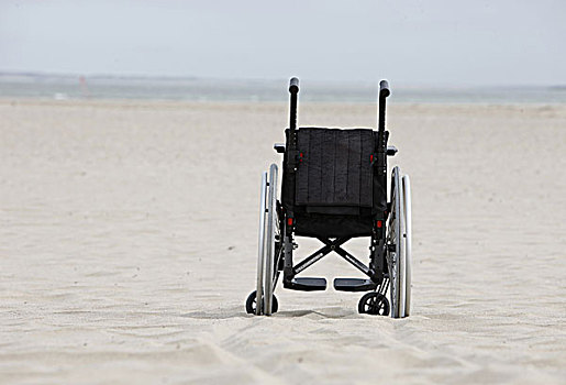 空,轮椅,海滩