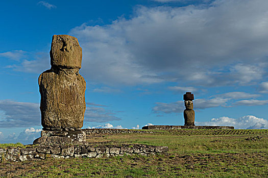 复活节岛石像,仪式,复杂,汉加洛,拉帕努伊国家公园,世界遗产,复活节岛,智利,南美