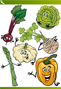 蔬菜,卡通,插画