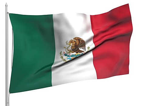 飞,旗帜,墨西哥,国家