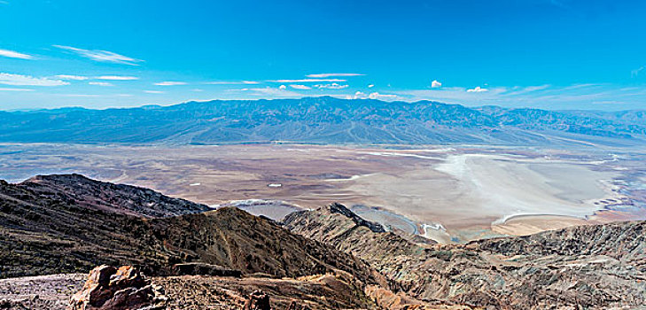 风景,死亡谷国家公园,山,山脉,后面,莫哈维沙漠,加利福尼亚,美国,北美