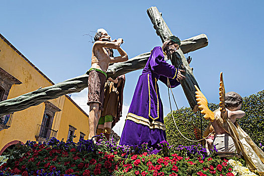 墨西哥,圣米格尔,雕塑,耶稣受难日,队列,画廊