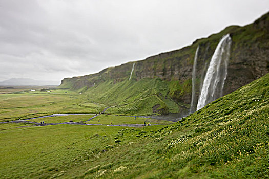 瀑布,悬崖,冰岛