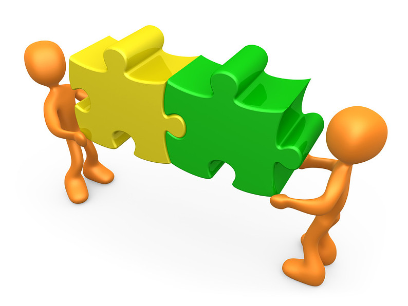协作_两个_拼图_高清图片_全景视觉