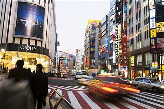 日本,东京,涩谷,热闹街道,场景