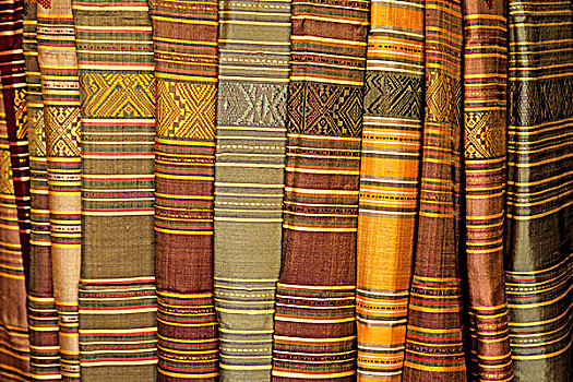 老挝,万象,编织,纺织品