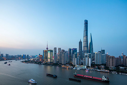 上海,黄浦江,两岸,夜景