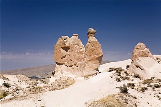 石头,骆驼,山谷,靠近,卡帕多西亚,中安那托利亚,土耳其,亚洲