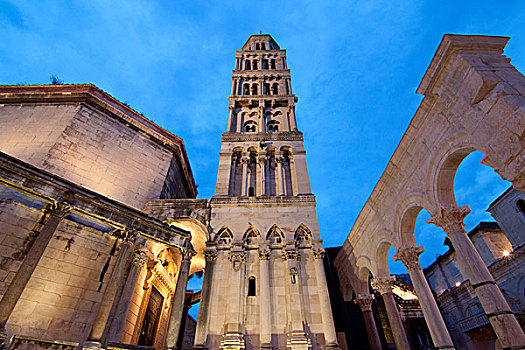 钟楼,大教堂,分开,克罗地亚,欧洲