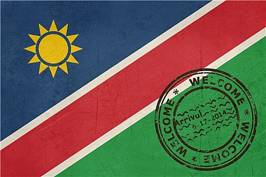 欢迎,纳米比亚,旗帜,护照