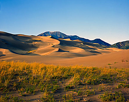美国,加利福尼亚,内华达,死亡谷国家公园,沙丘,背景