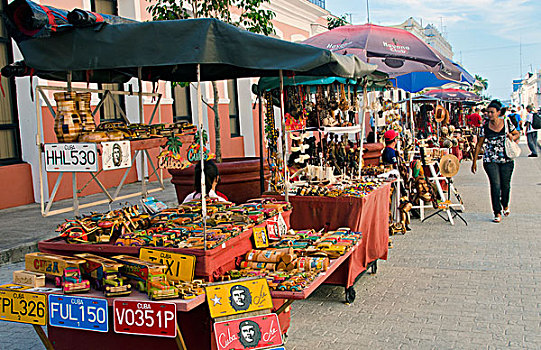 特立尼达,古巴,纪念品,出售,市场,旅游
