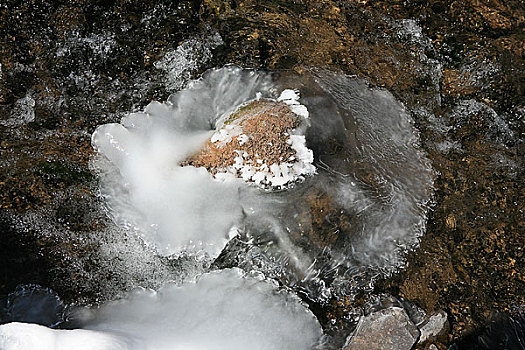 青海,可可西里,科考湖附近的泉水