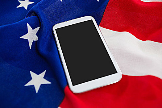 手机,美国国旗,特写