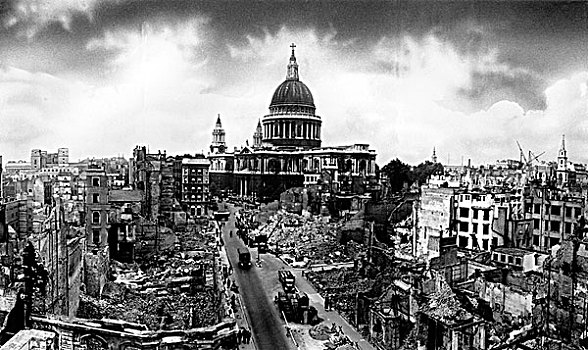 伦敦,展示,轰炸破坏,圣保罗大教堂,十一月