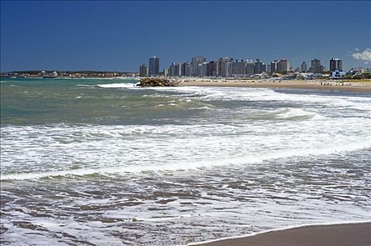 海滩,正面,高层建筑,布宜诺斯艾利斯,省,阿根廷,南美