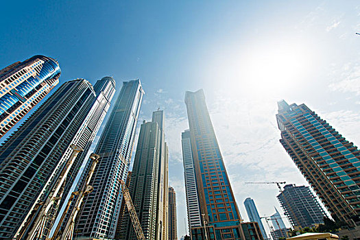 高,迪拜,码头,摩天大楼,阿联酋